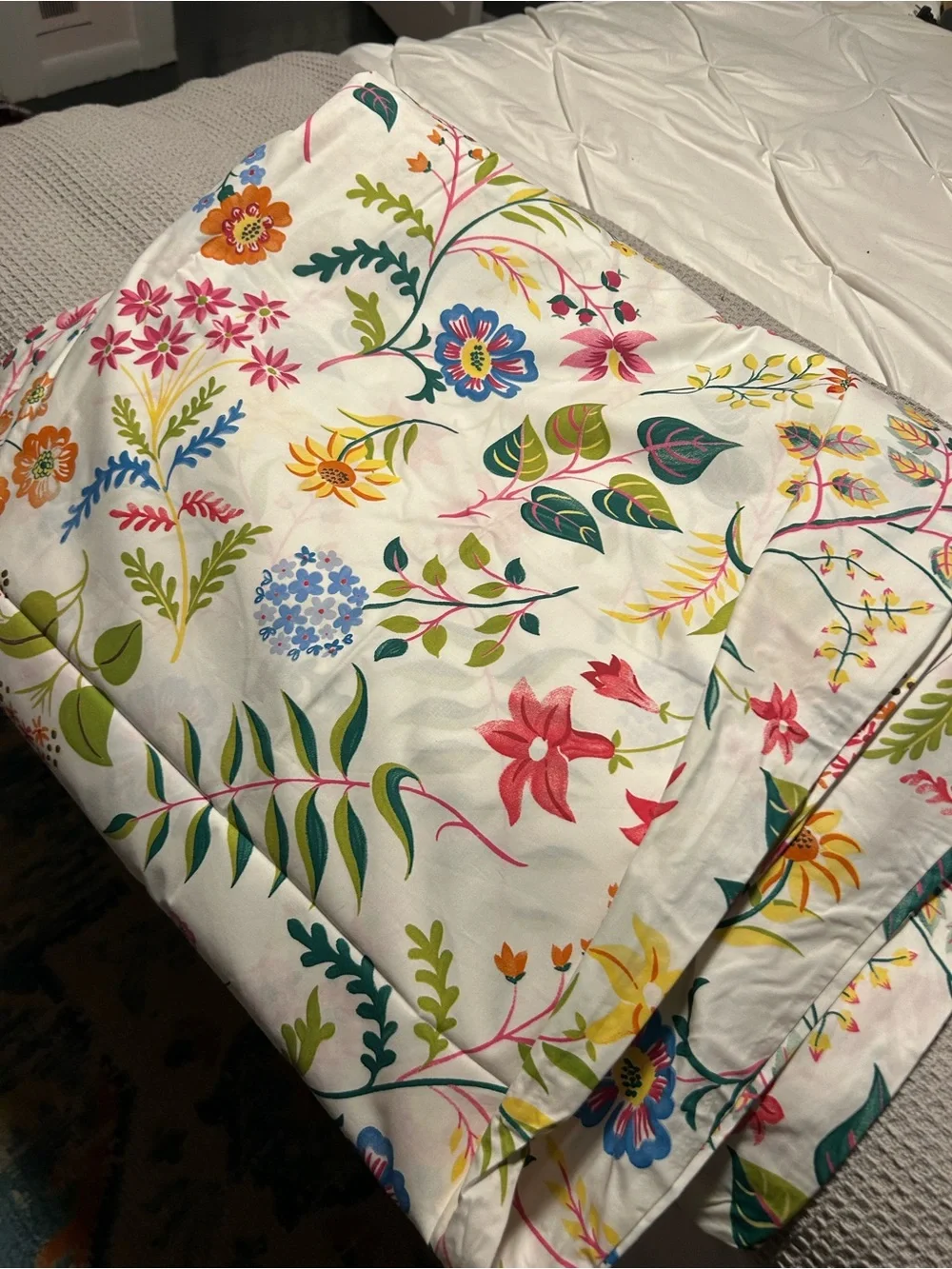 Pottery Barn Full/Queen Floral Botanical Duvet Cover NWOT Cottagecore Boho